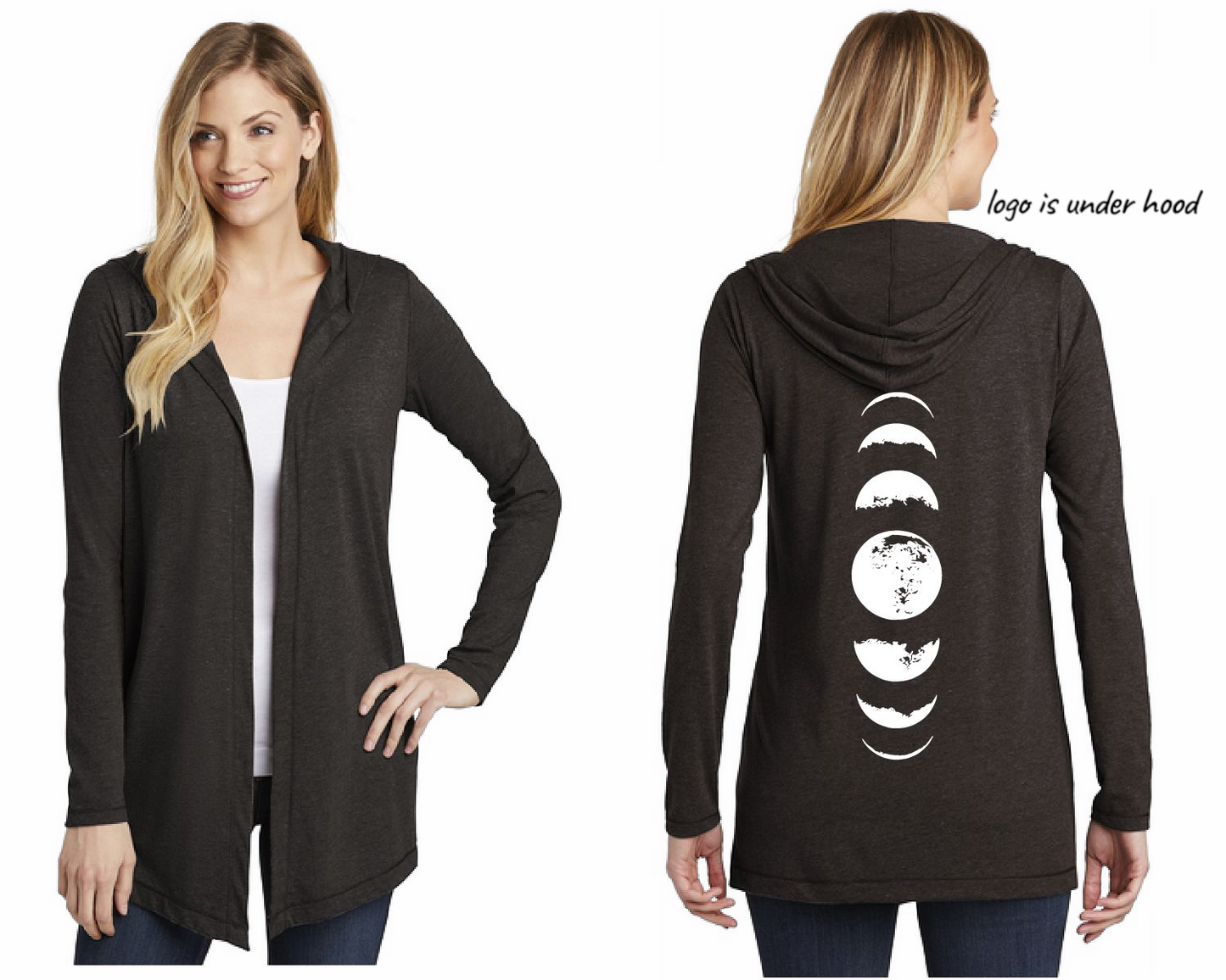 Moonphase Hooded Women's Cardigan
