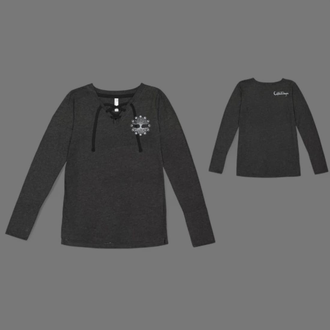Phases w/Tree Long Sleeve Laced Shirt
