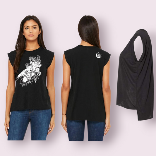 Vibin' Ladies Flowy Muscle Tee
